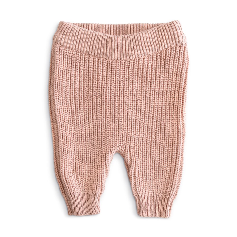 Mushie Chunky Knit Baby Trousers | Blush