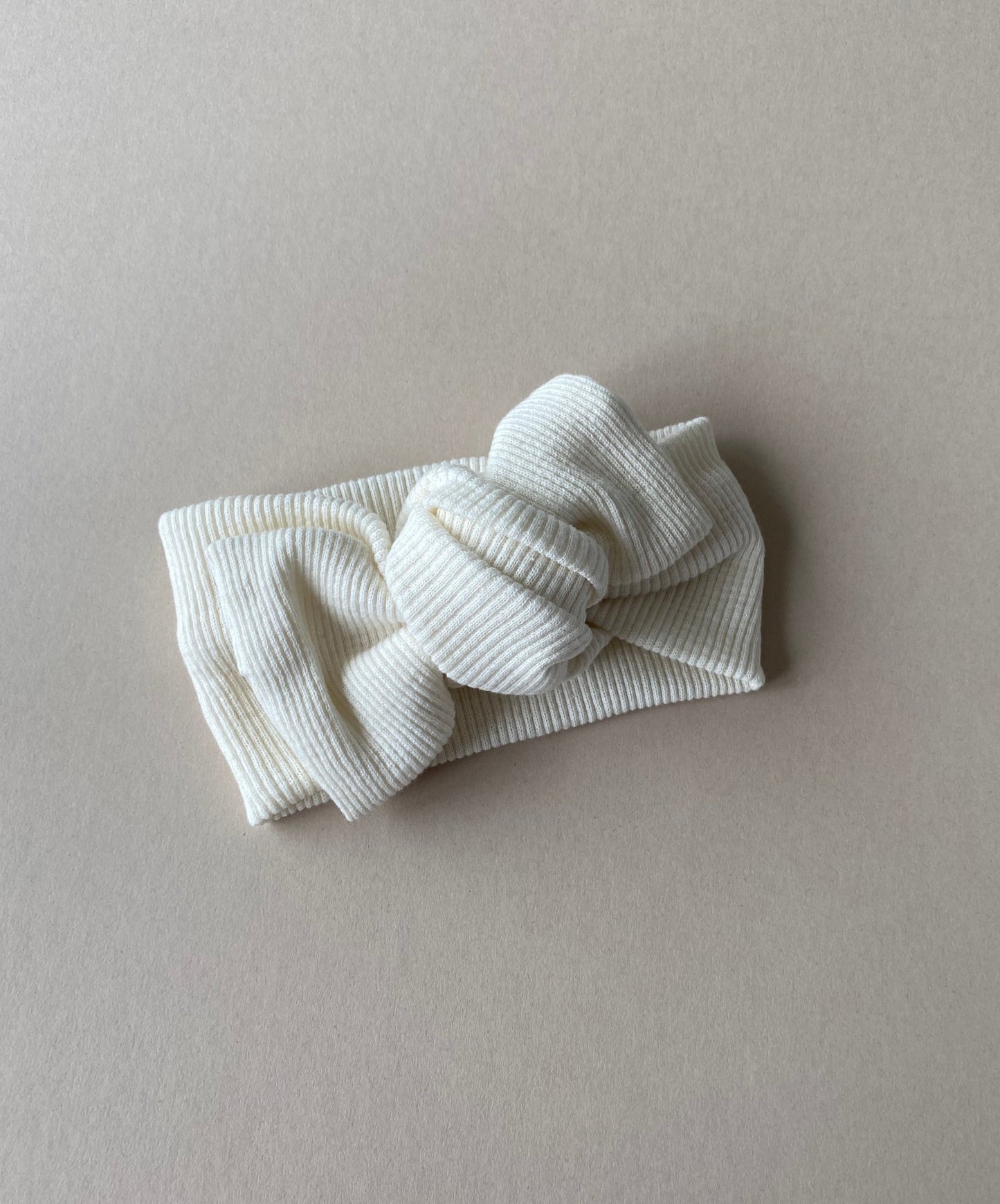 Baby Rib Top Knot Headband | Cream