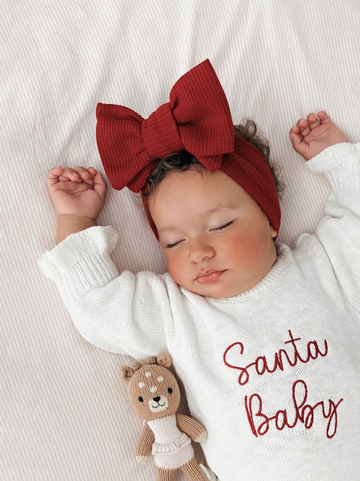 Waffle Oversized Topknot Headband | Red