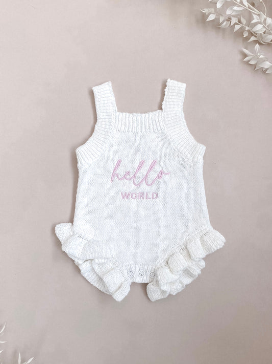 hello world baby romper | personalised baby clothes