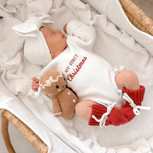 my first Christmas baby girl outfit 