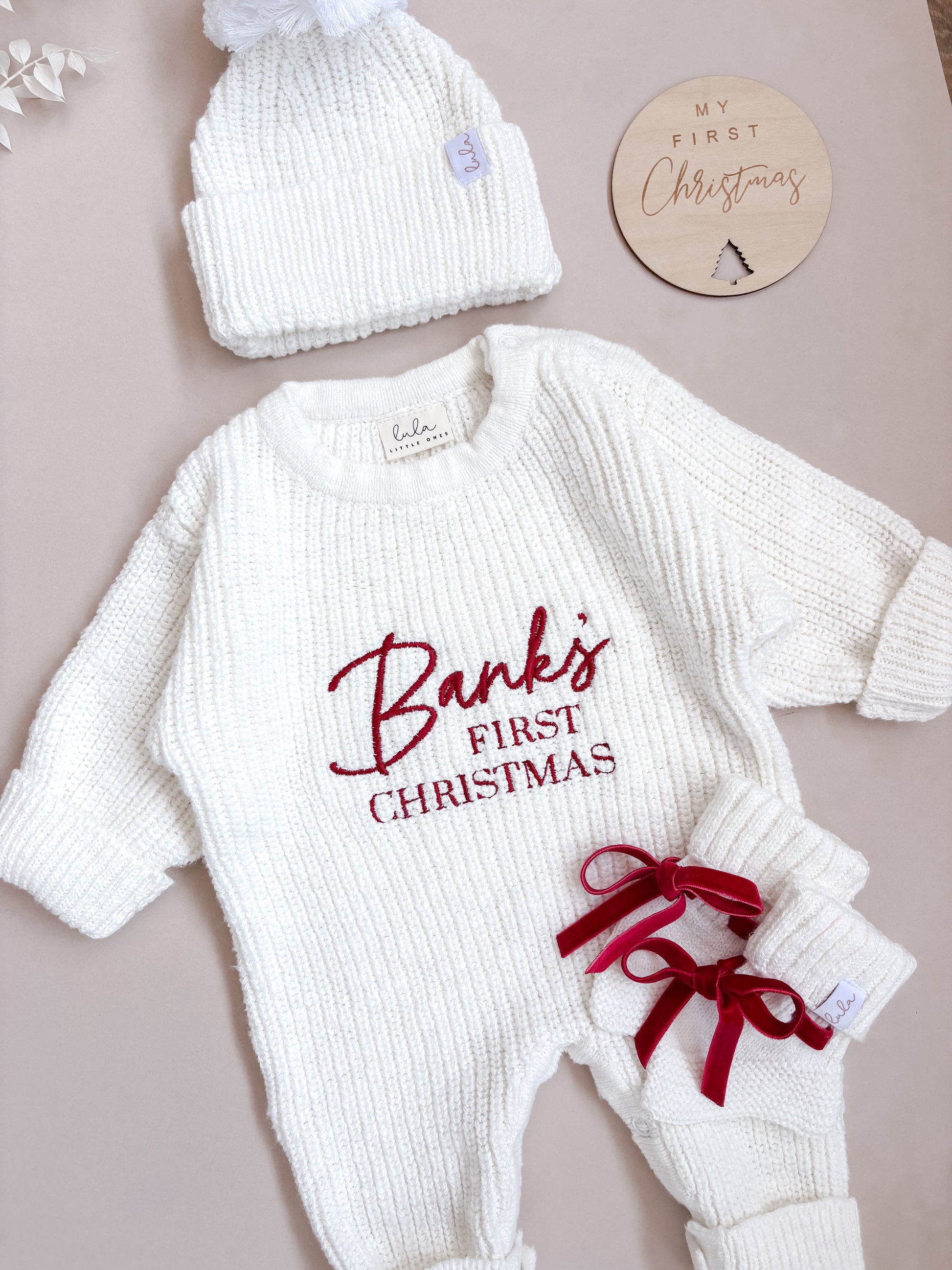 first Christmas personalised baby outfit