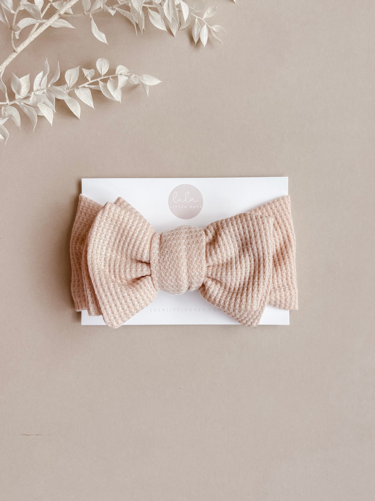 baby bow headband - peach
