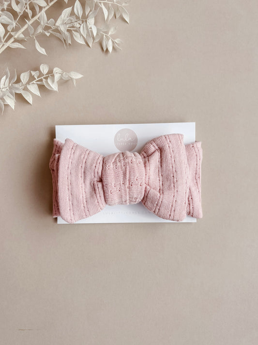 baby bow headband - dusky pink