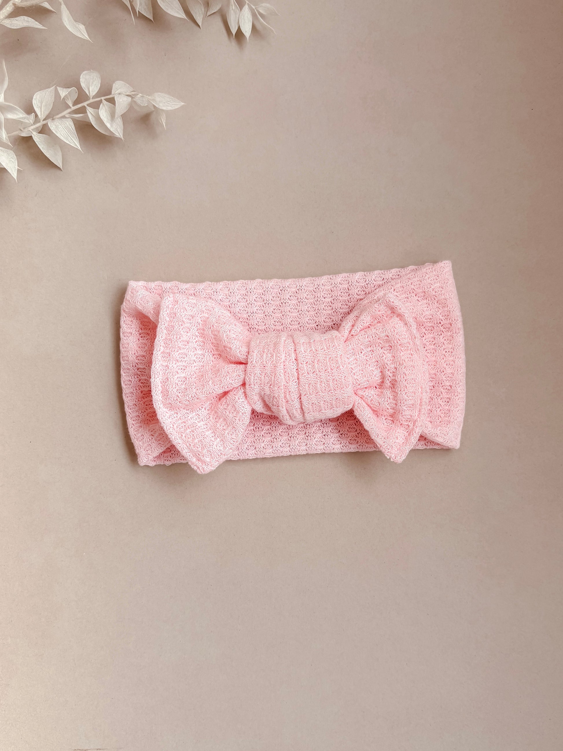 pink baby bow headband