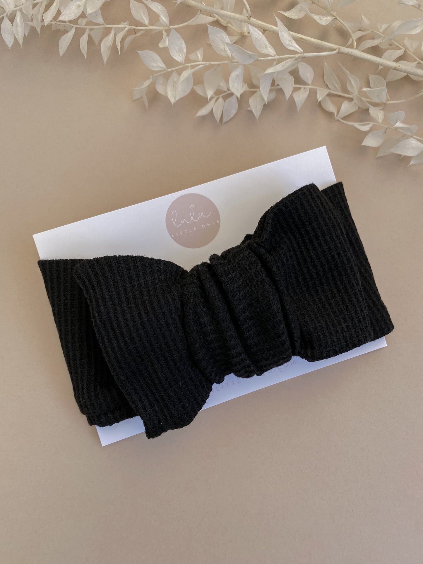 Waffle Oversized Topknot Headband |Black