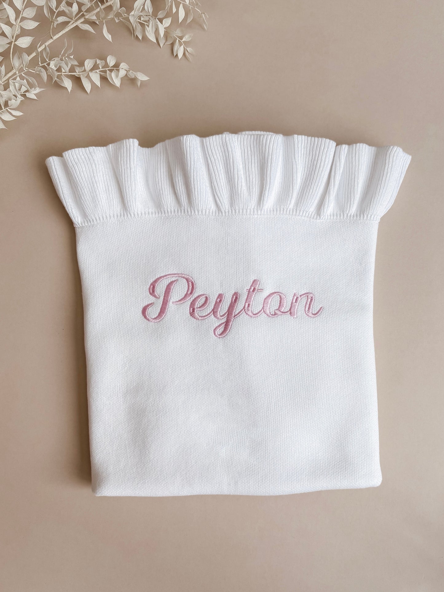 personalised baby blanket - white