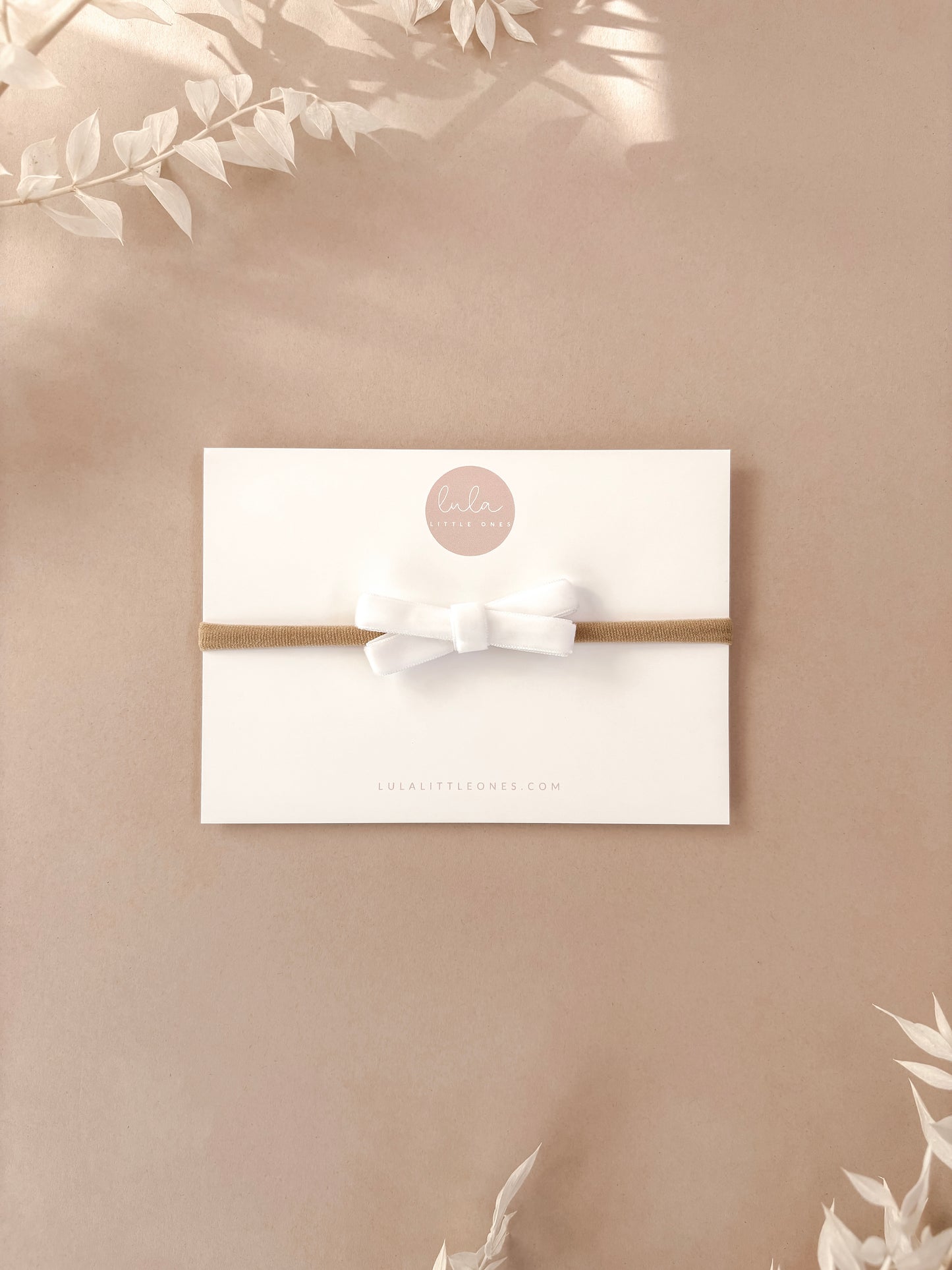 Velvet Bow Headband | White