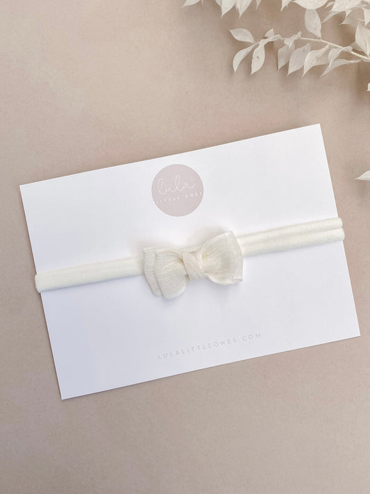 Dainty Bow Headband | Ivory