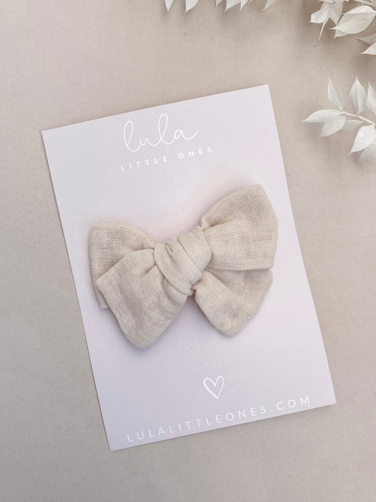 Bow Hair Clip | Beige