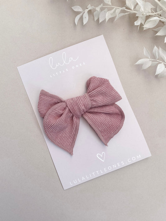 Ribbed Bow Hair Clip | Rose