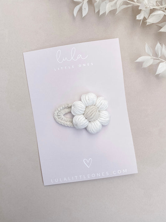 Crochet Daisy Hair Clip | Milk