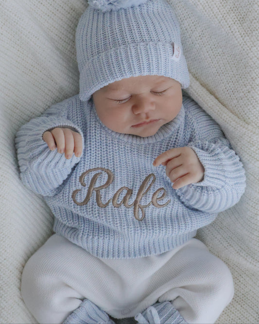 personalised baby jumper - blue
