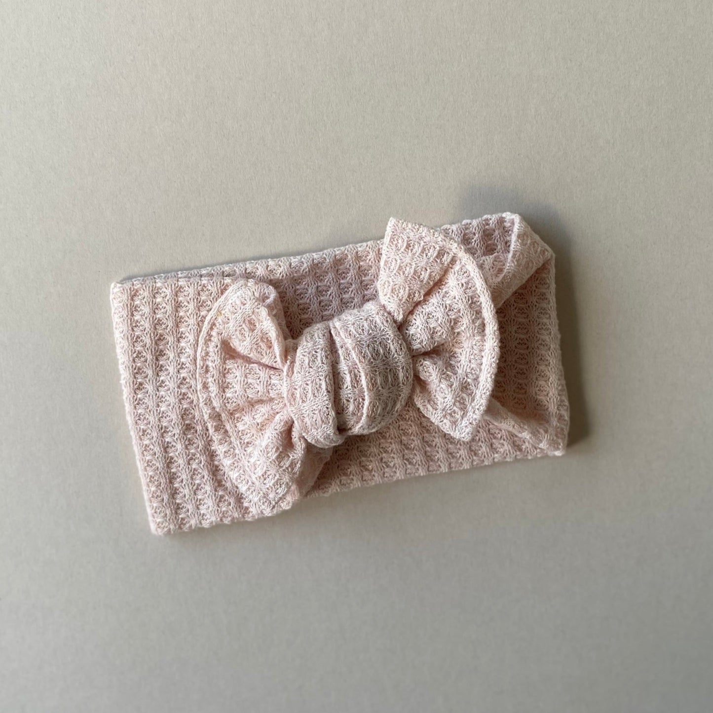 Waffle Knit Top Knot Headband | Cloud Pink