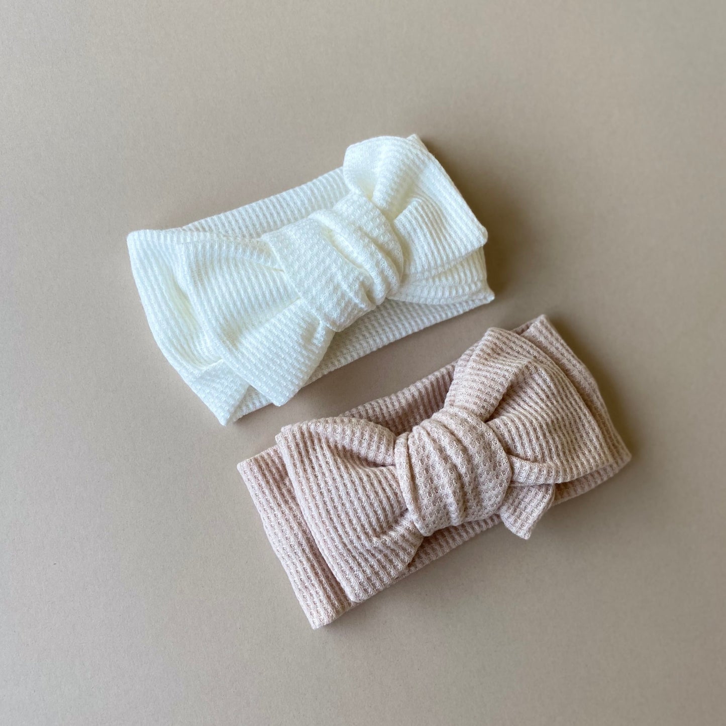 Baby Headband | Waffle Top Knot | Blush