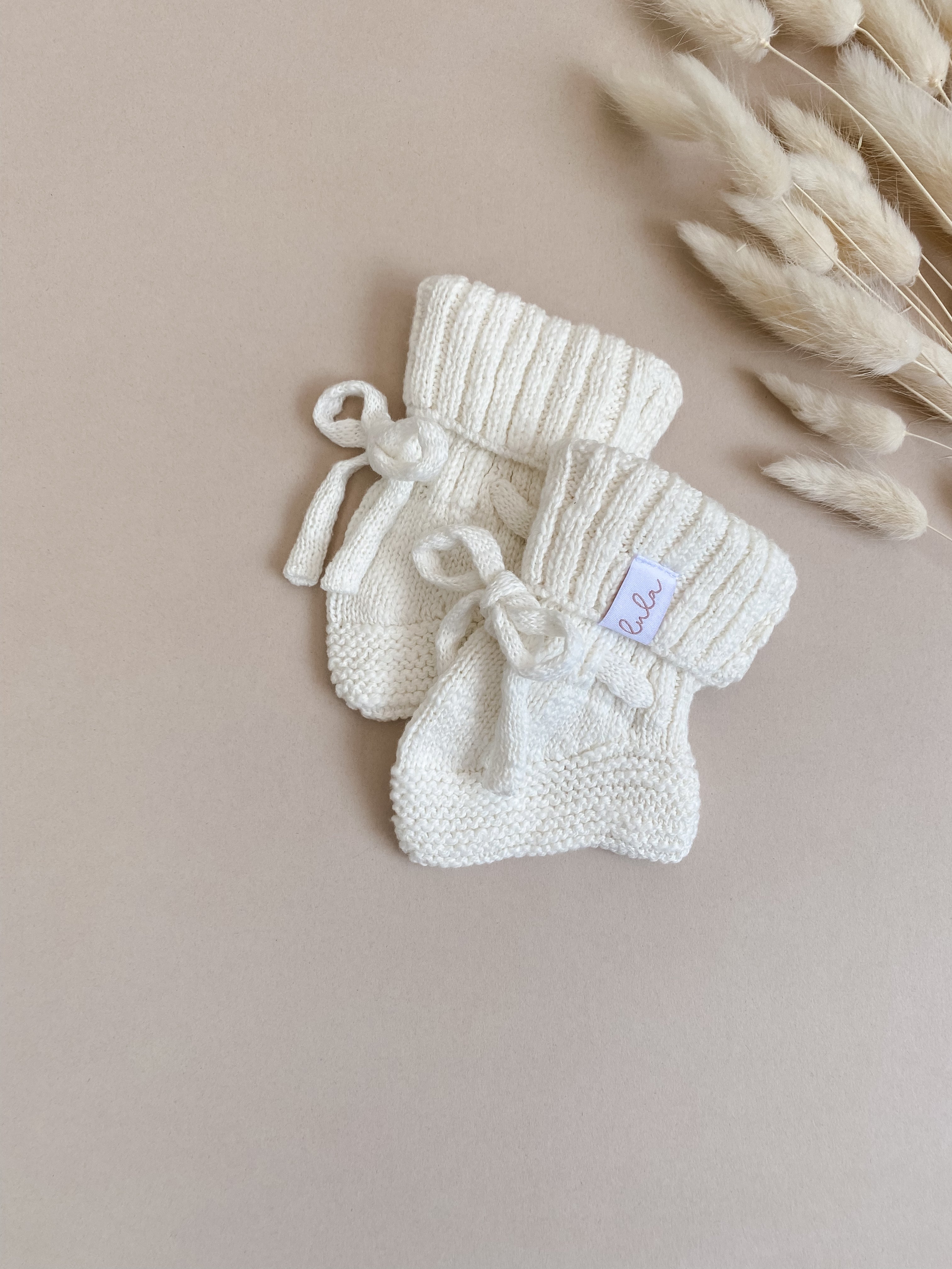 Set Personalised Chunky Knit Baby Romper Baby Booties Ivory Lula Little Ones