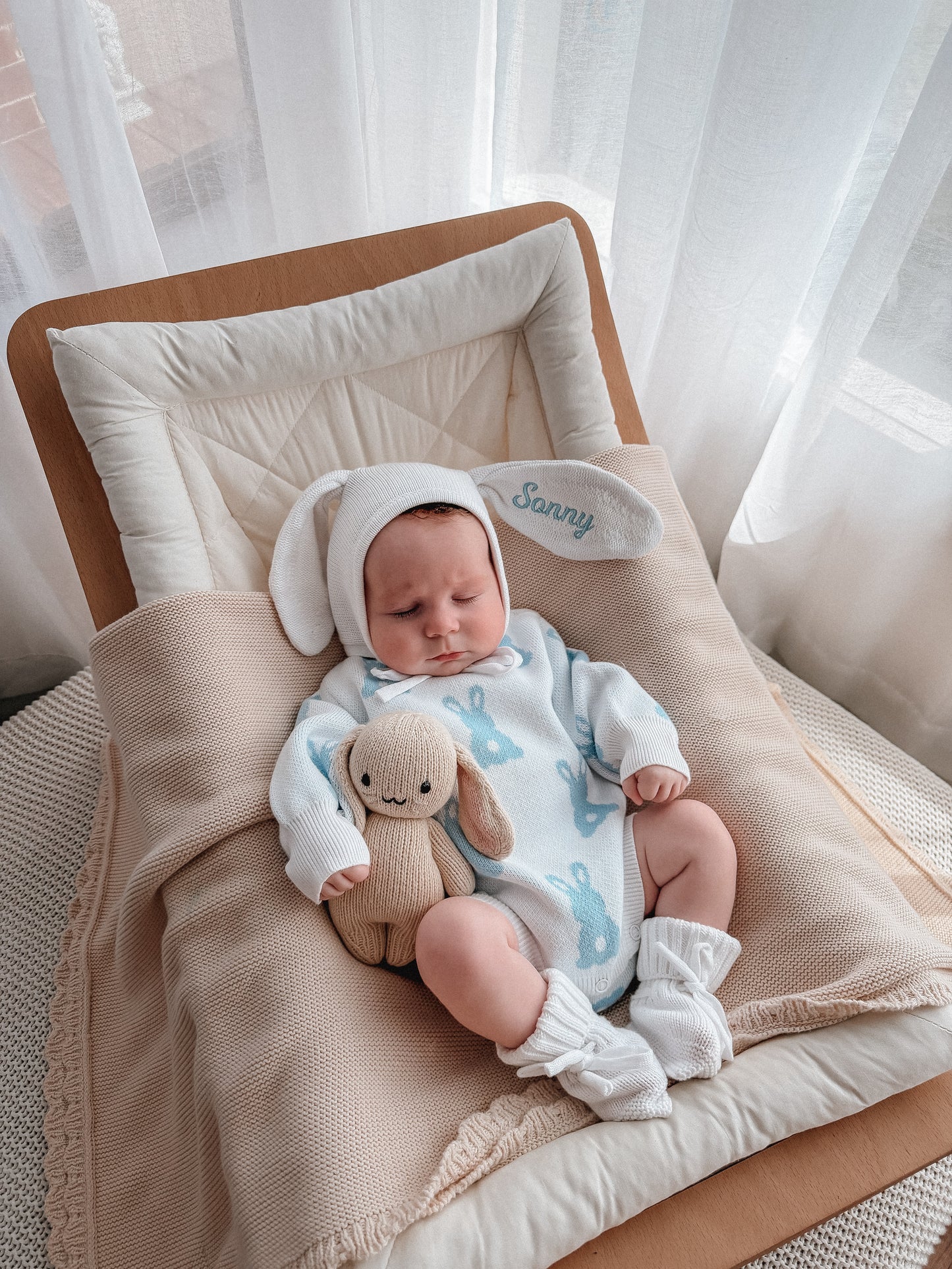 baby boy bunny romper