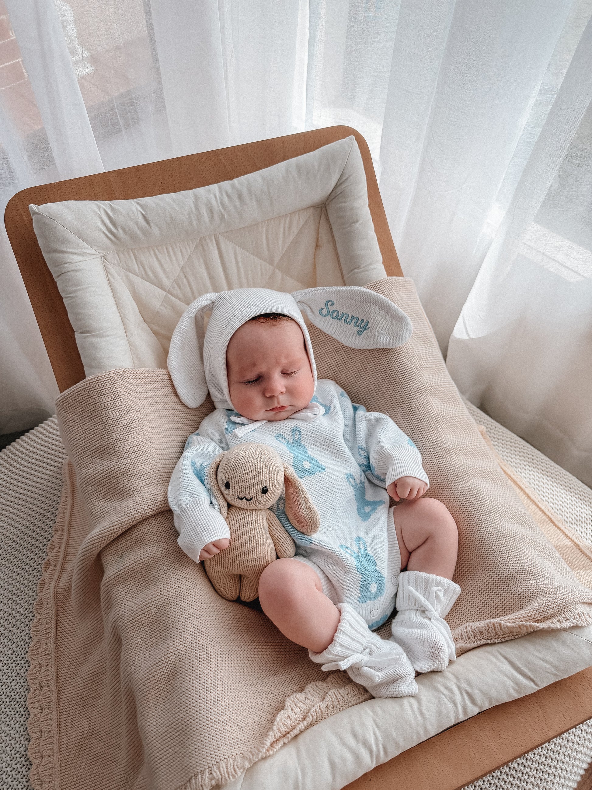 baby boy bunny romper