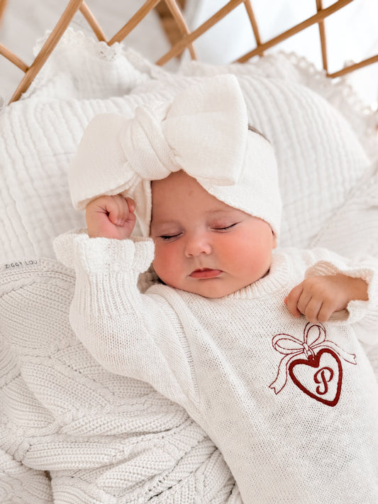 baby headband - ivory bow