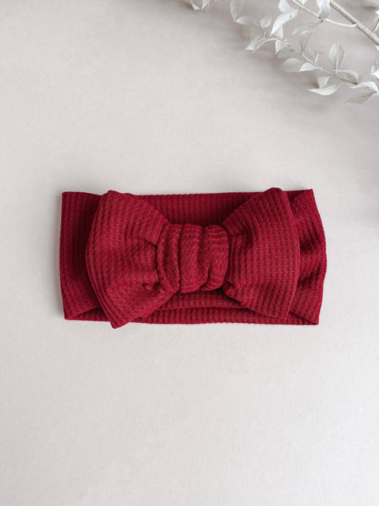 Waffle Oversized Topknot Headband | Red