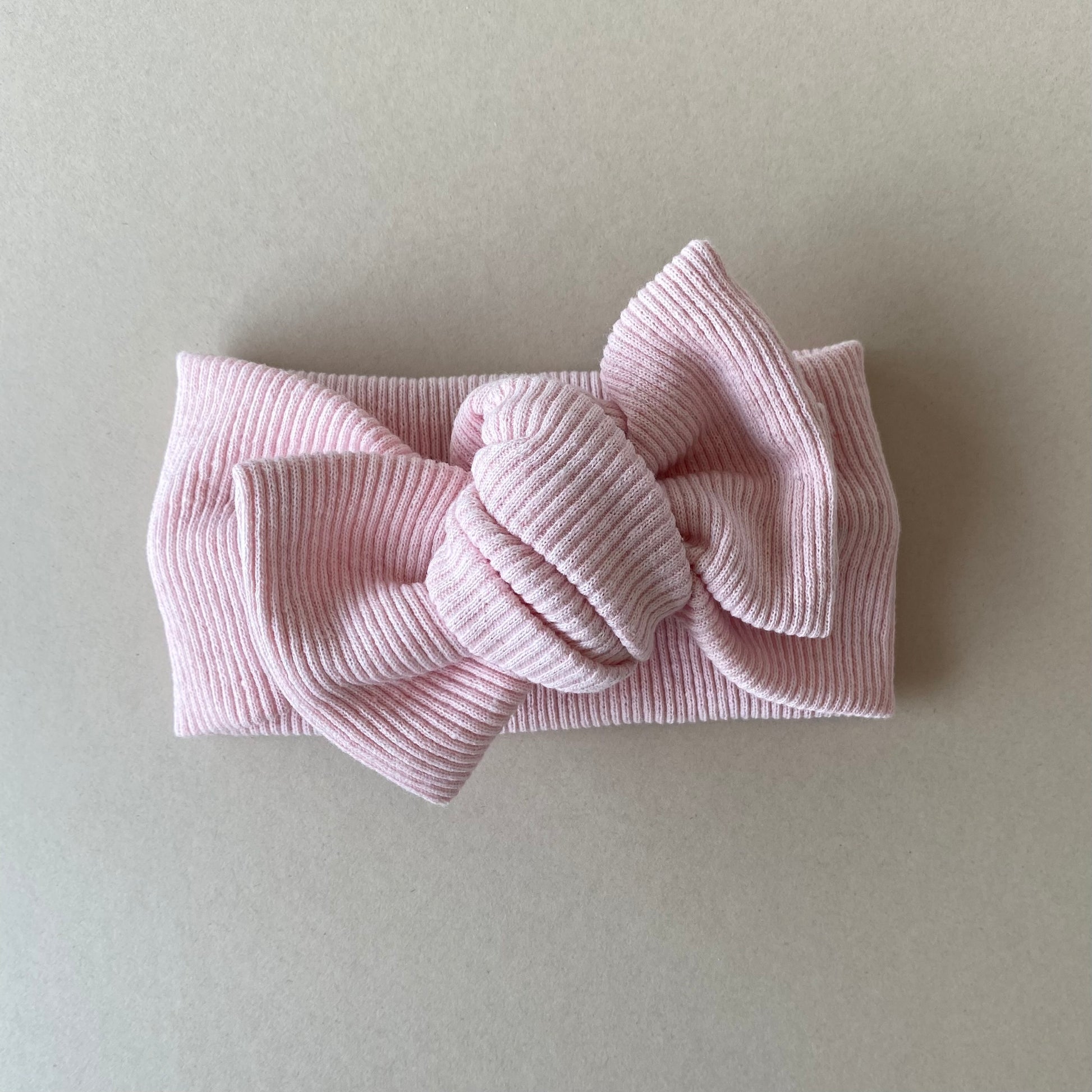 baby top knot rib headband | powder pink