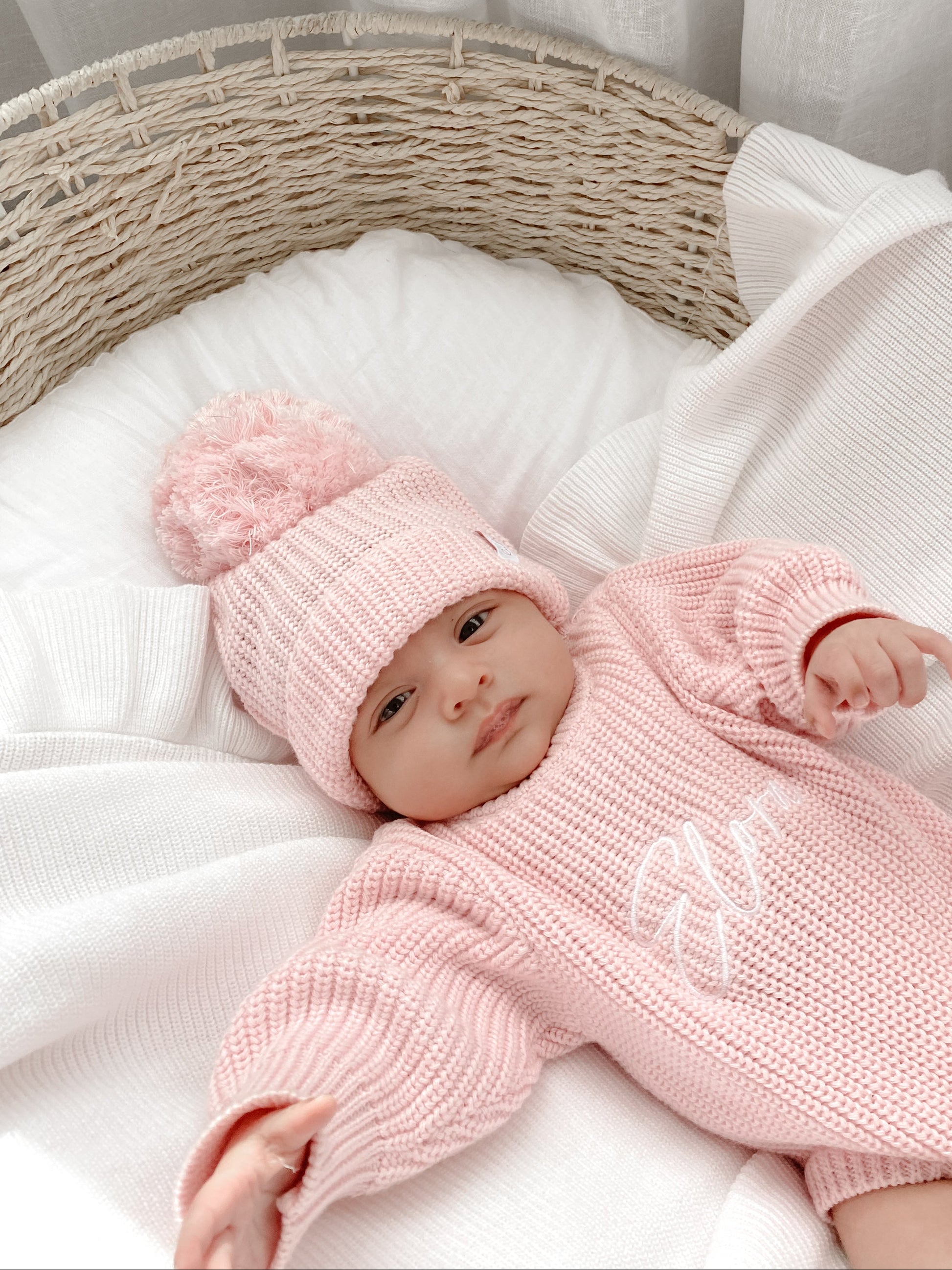 baby girl hat- blossom pink