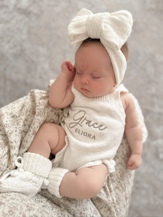 baby romper - sleeveless frill knit