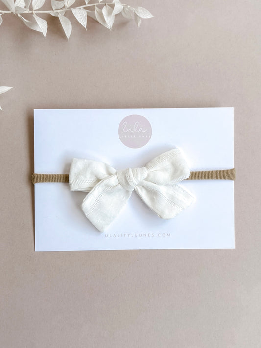 baby headband - ivory bow