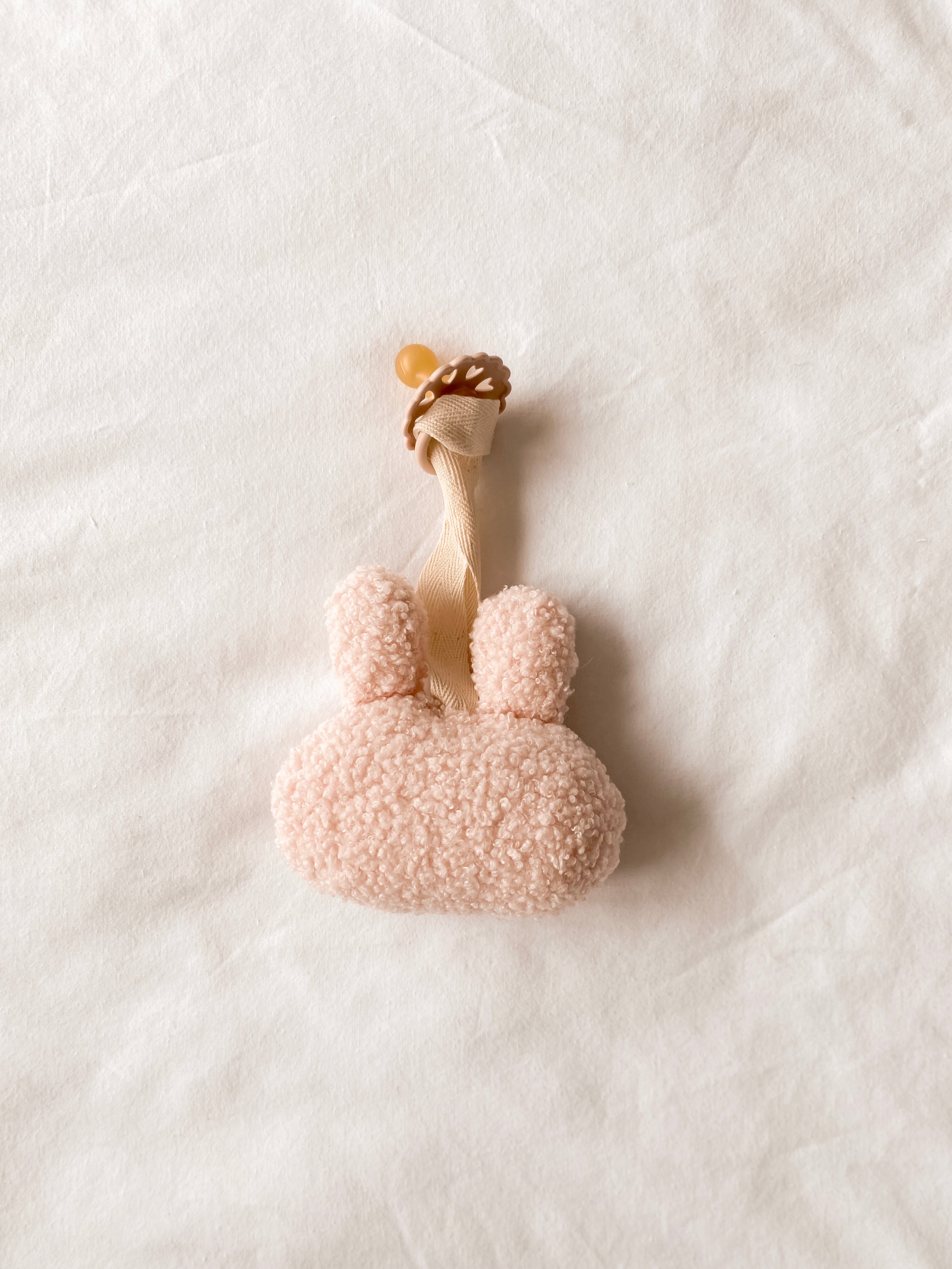 Boucle Bunny Dummy Holder Petal Pink Lula Little Ones