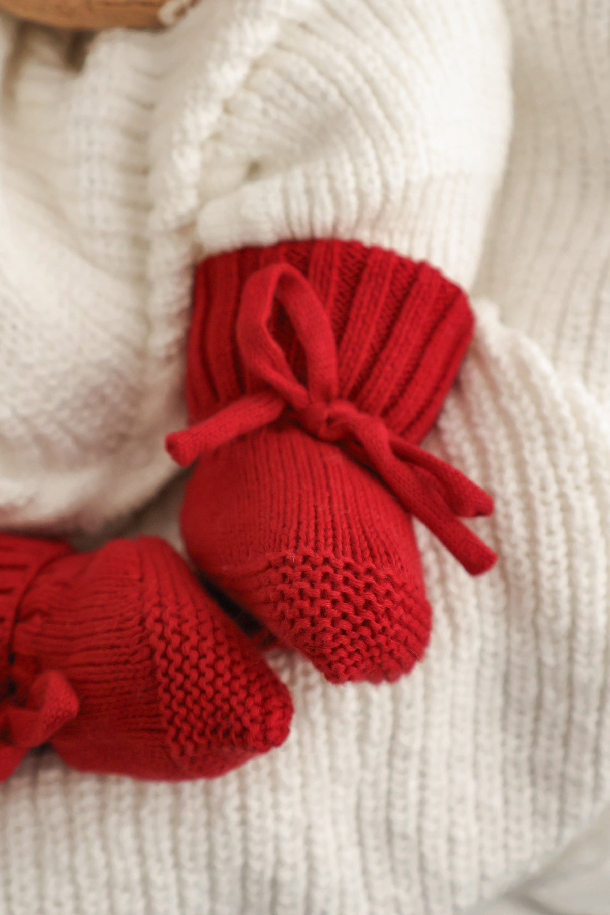 Baby Booties | Chunky Knit | Ruby Red