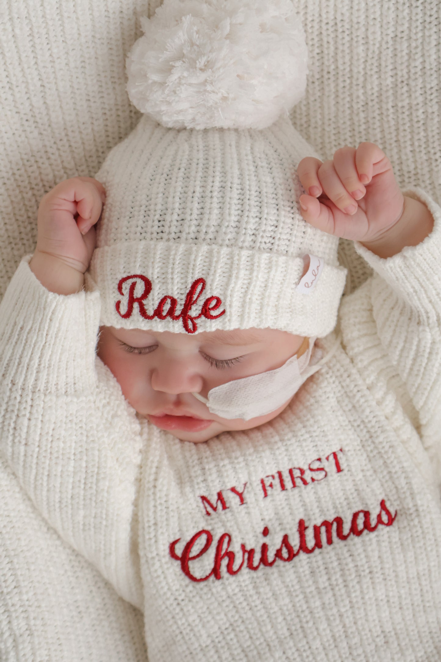 Personalised Chunky Knit Baby Hat | Ivory