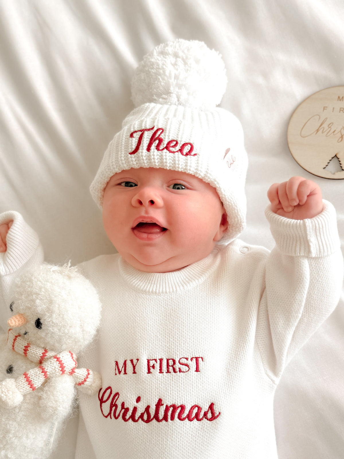 personalised Christmas baby hat