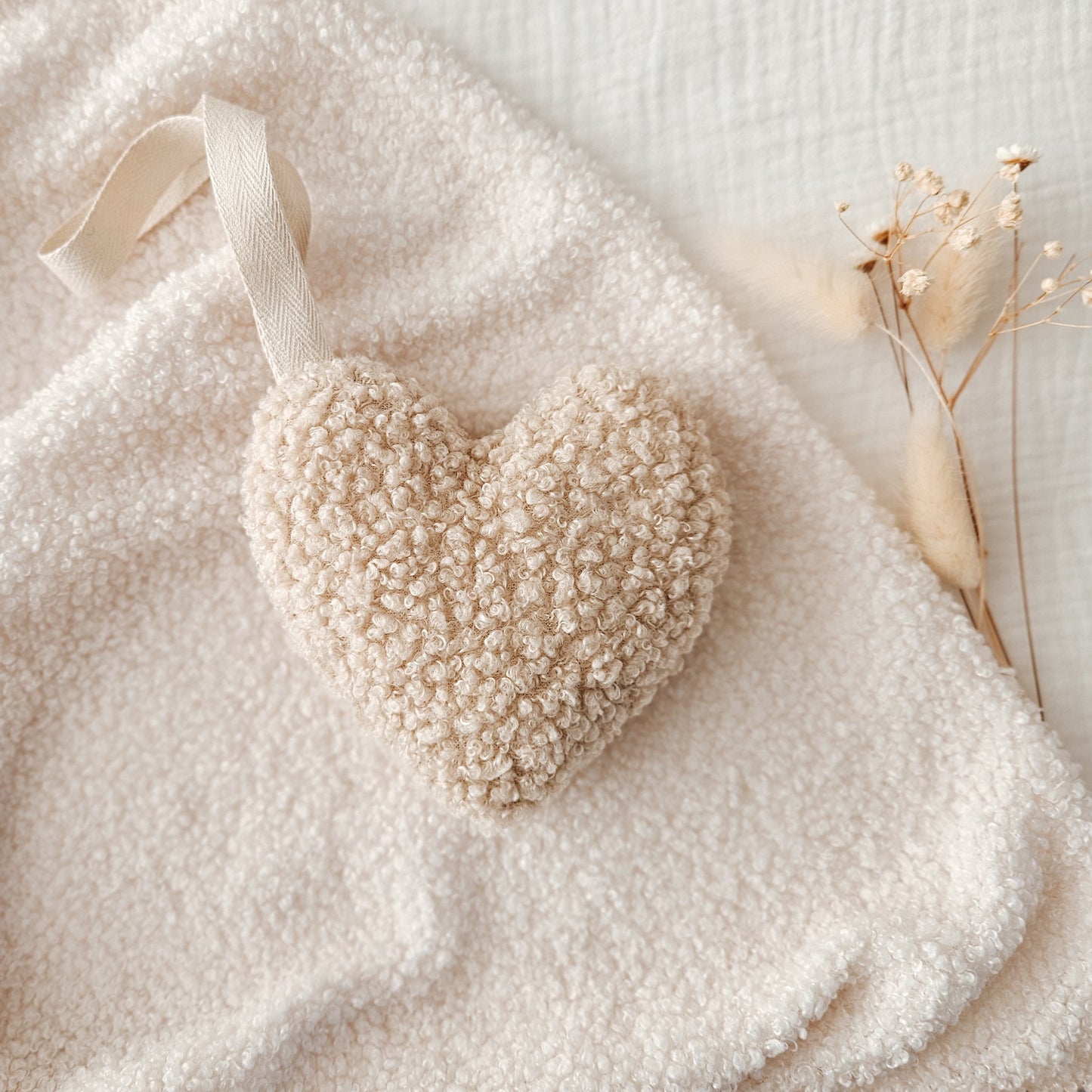 Boucle Heart Nursery Decoration | Dummy Holder