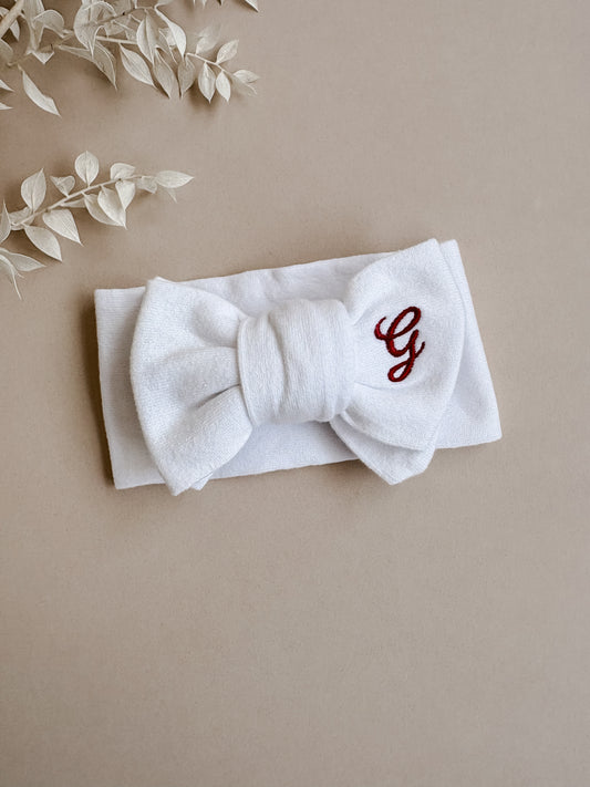 Personalised Knit Oversized Topknot Headband | Milk White