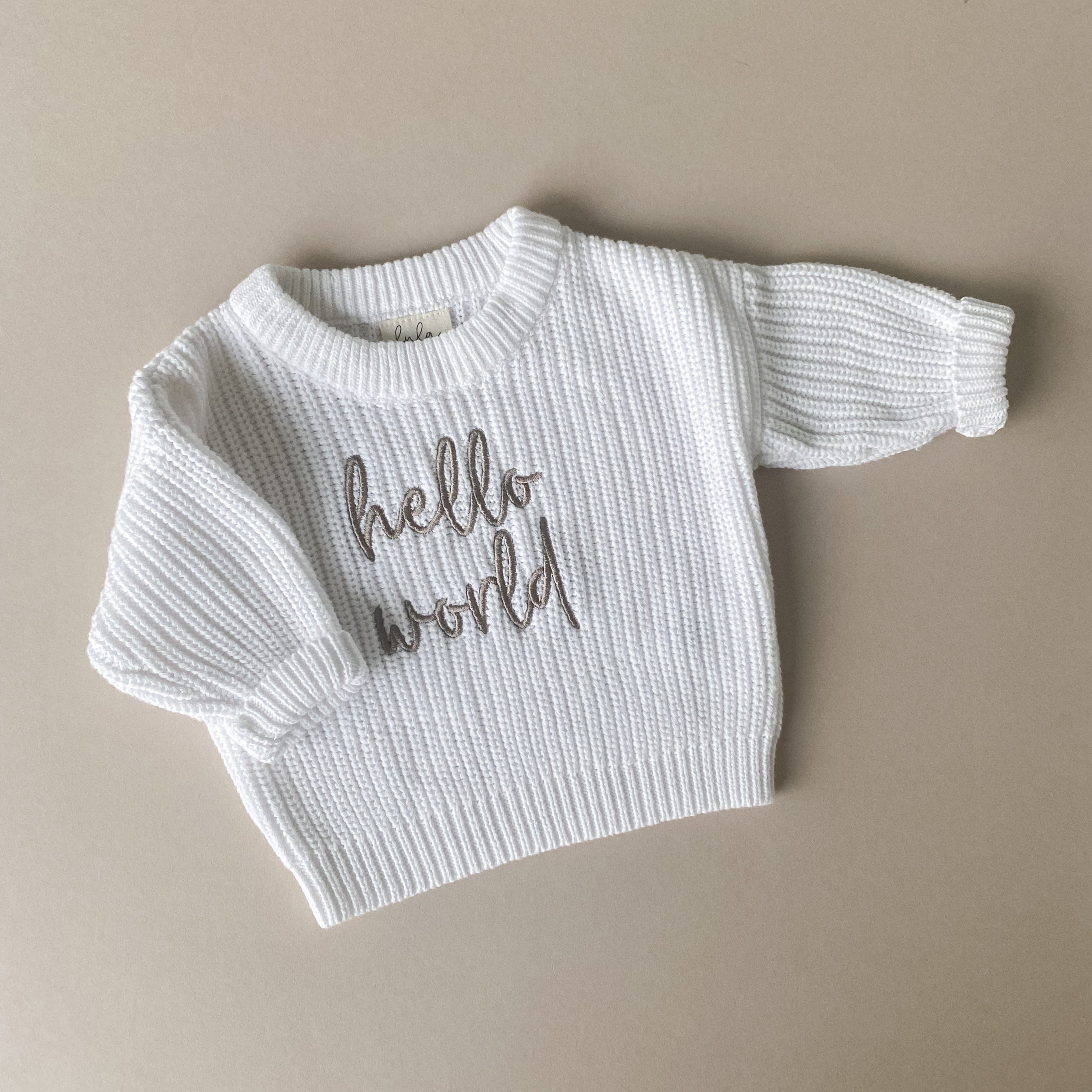 Hello World Outfit Chunky Knit Baby Jumper Newborn Lula Little Ones