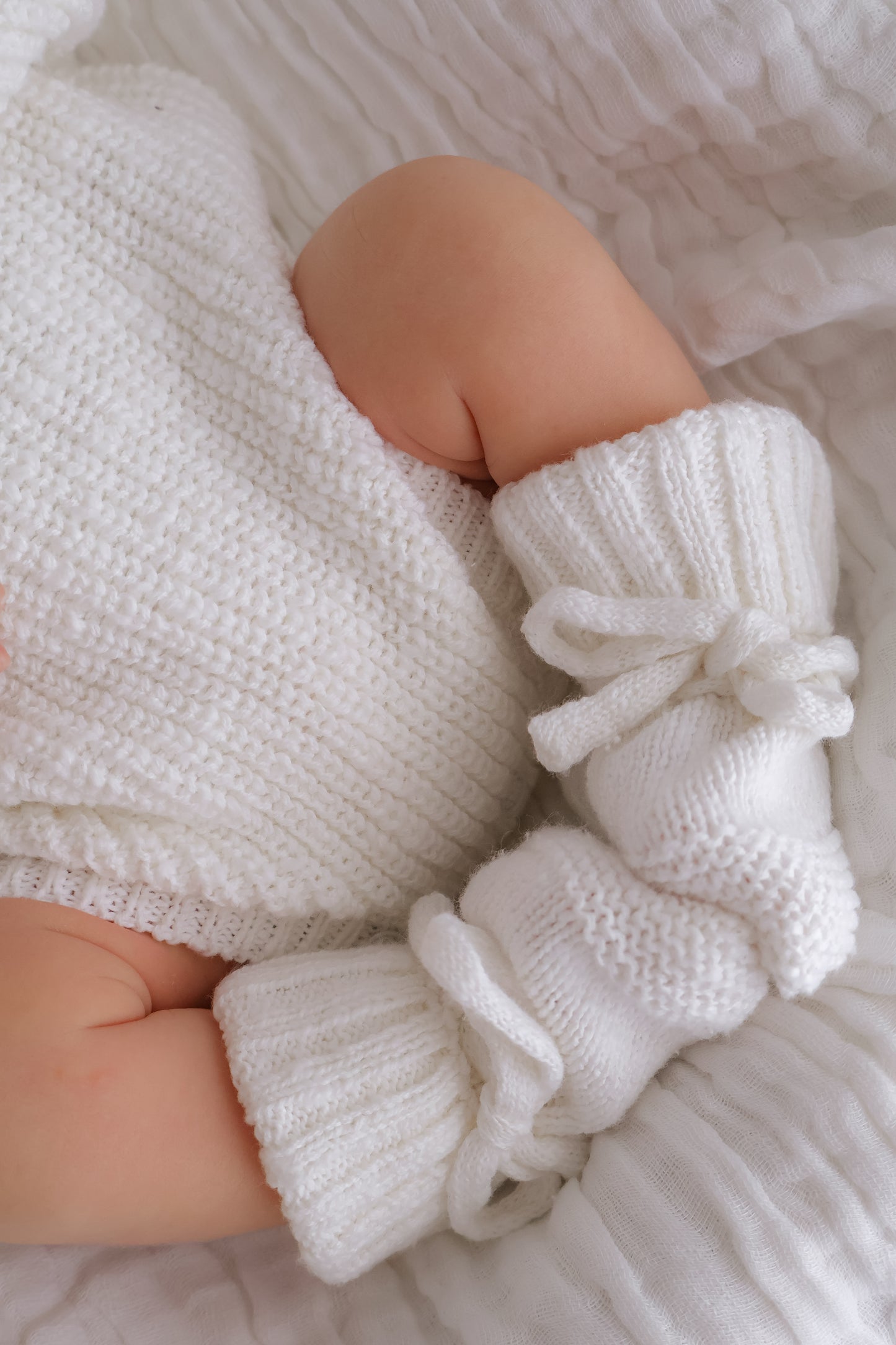 ivory baby booties
