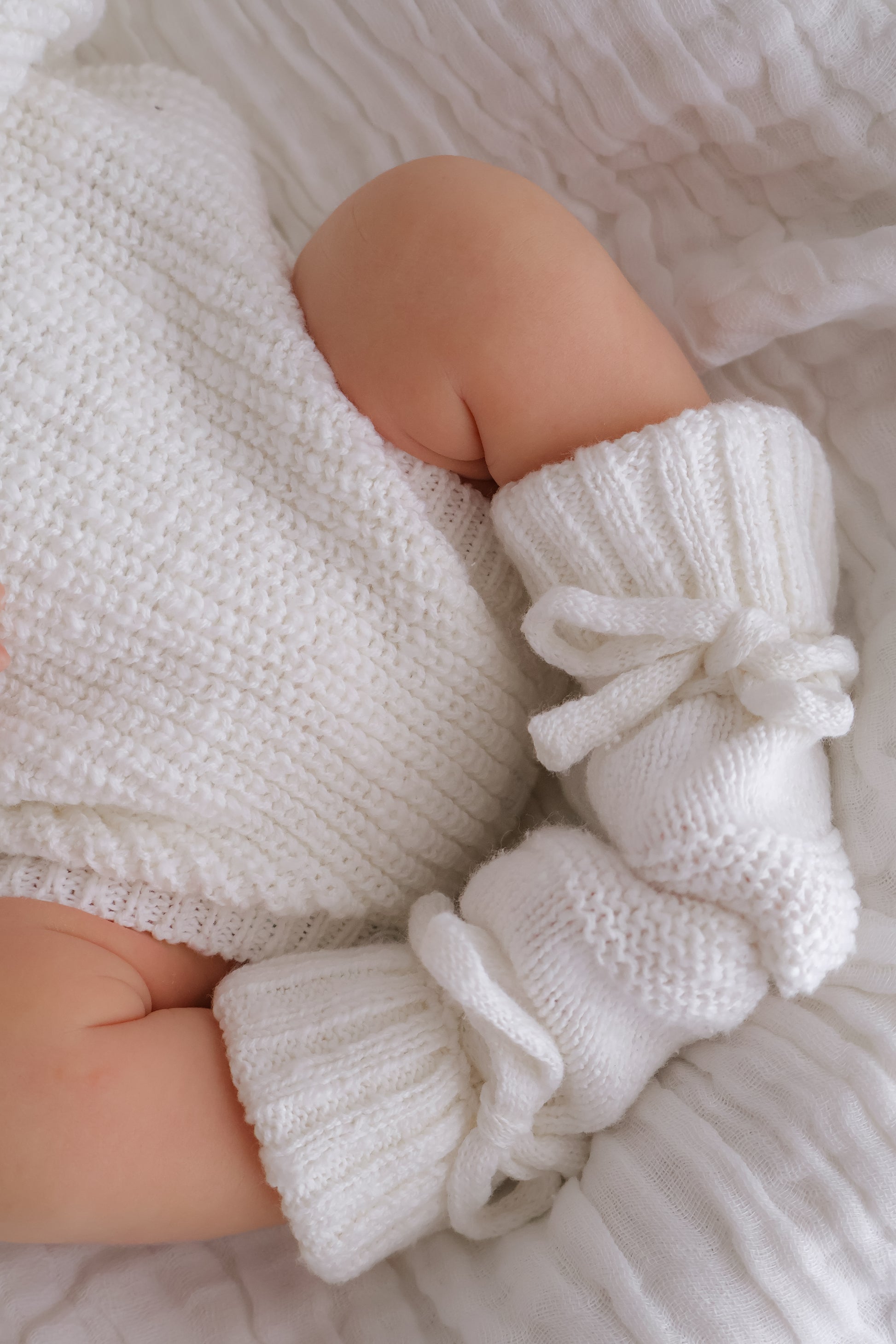 ivory baby booties
