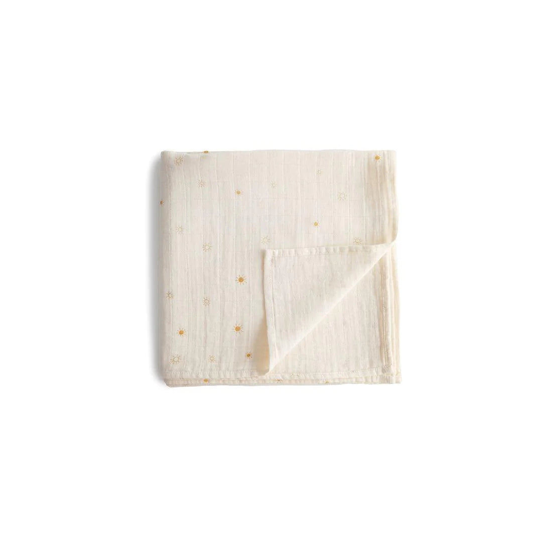 Mushie Organic Cotton Muslin Swaddle Blanket | Sun