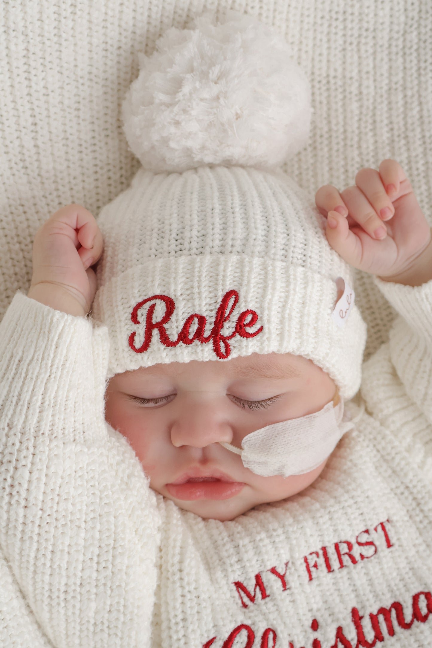Personalised Chunky Knit Baby Hat | Ivory