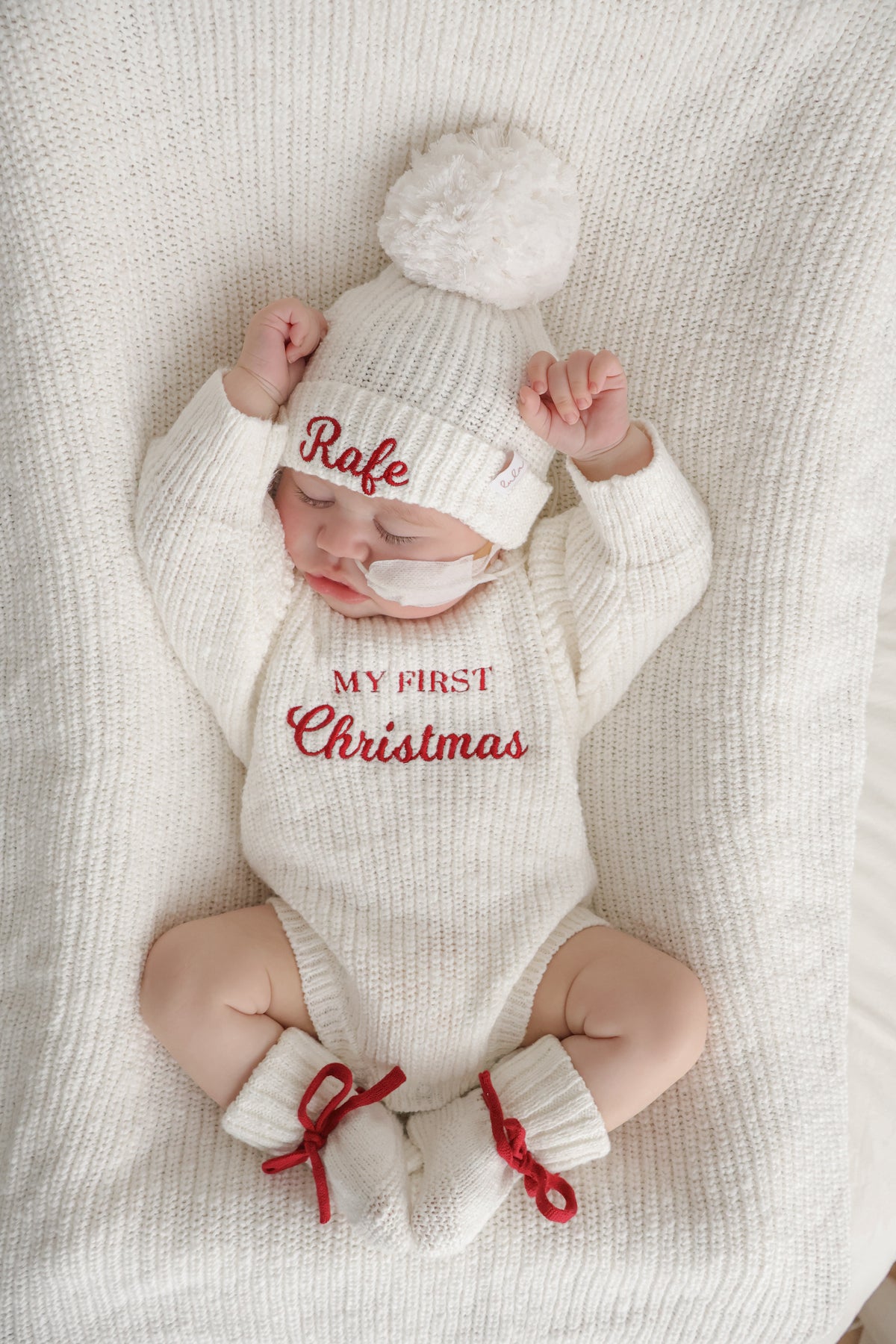 My First Christmas | Chunky Knit Romper | Ivory