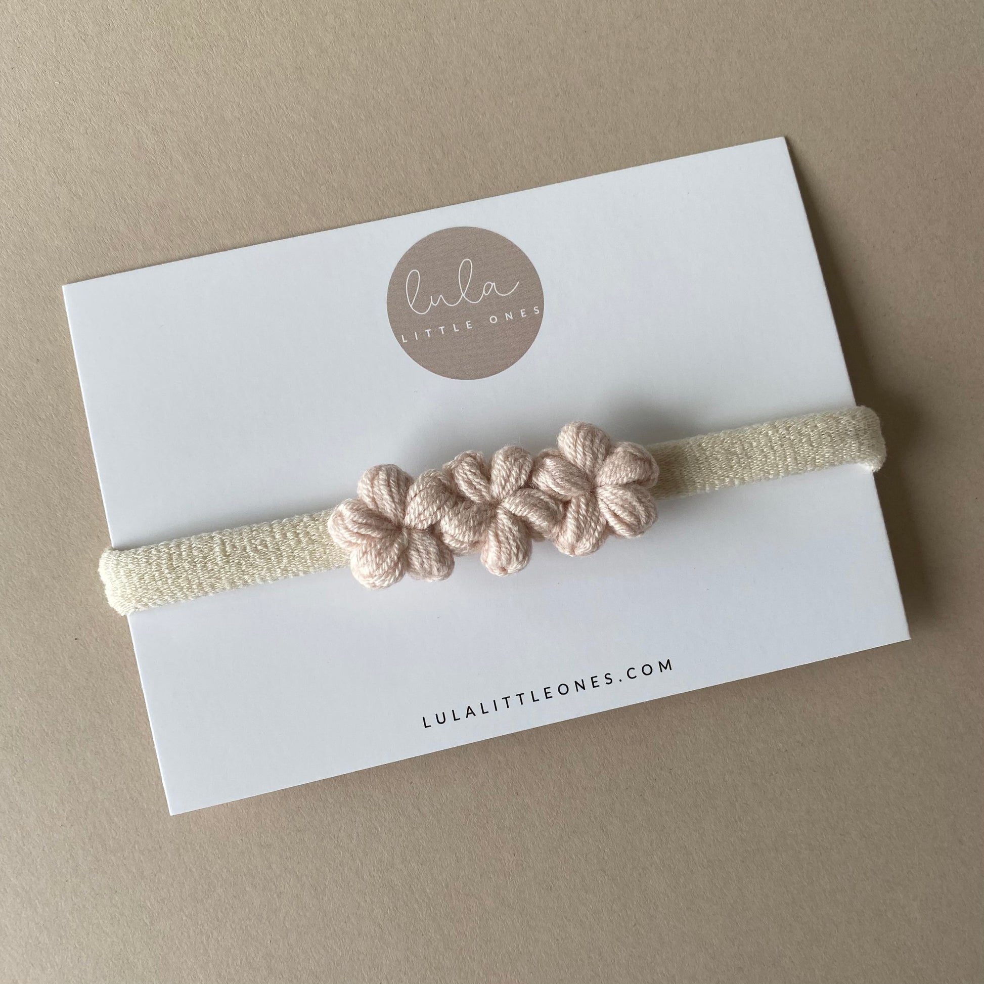 Newborn Baby Headband Crochet Flowers Blush – Lula Little Ones