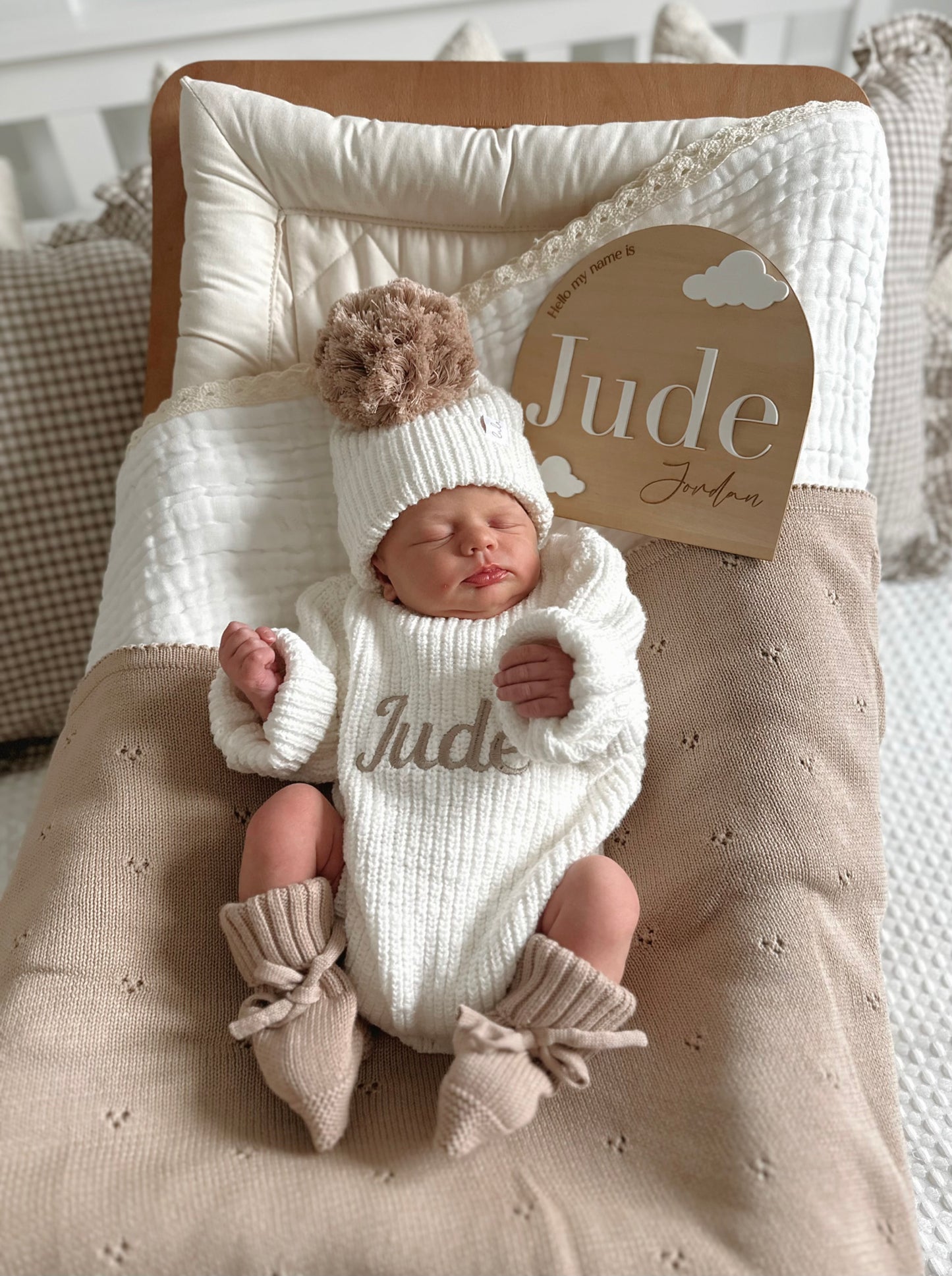 personalised baby romper | chunky knit