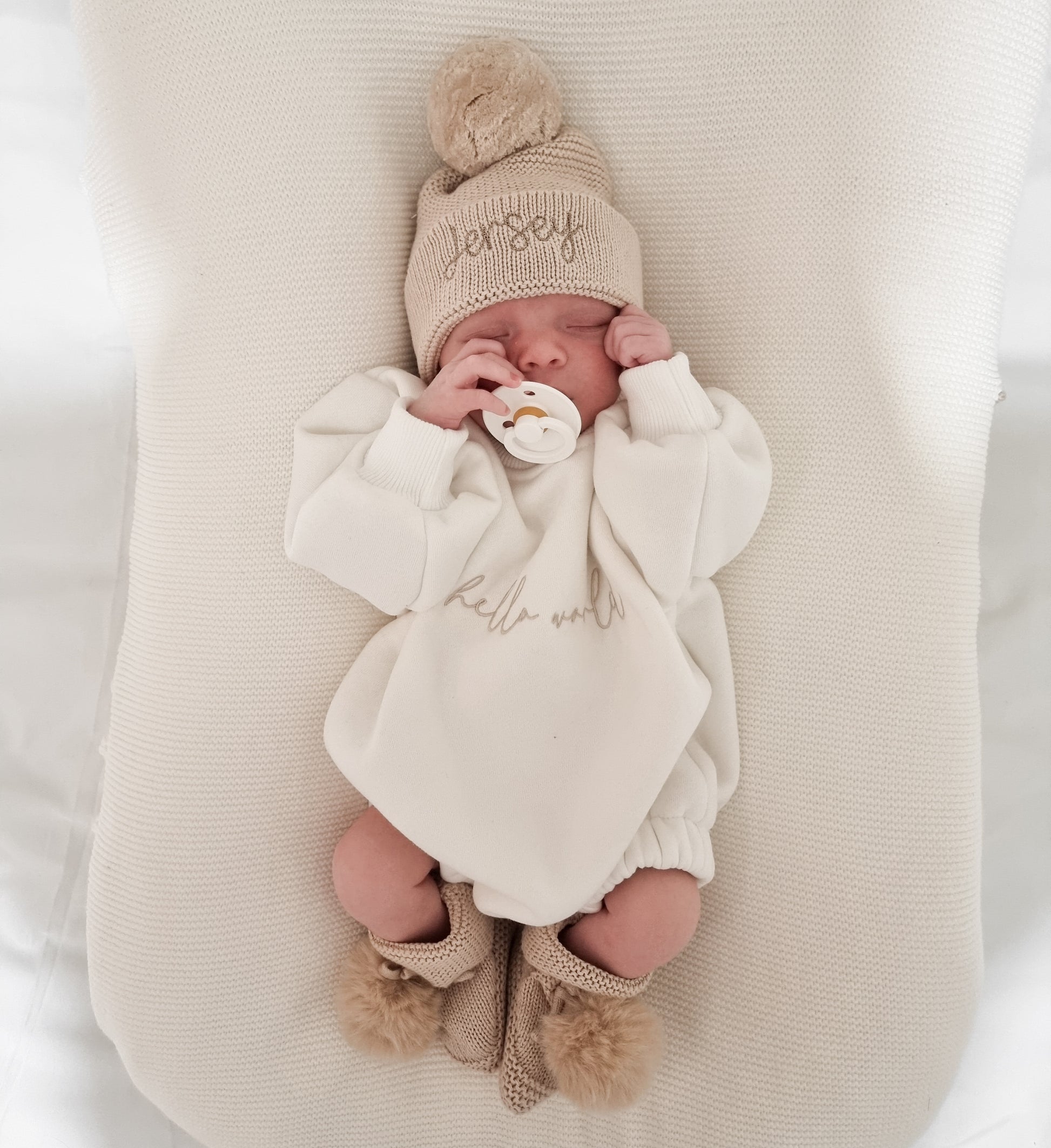 newborn baby first outfit  - hello world romper