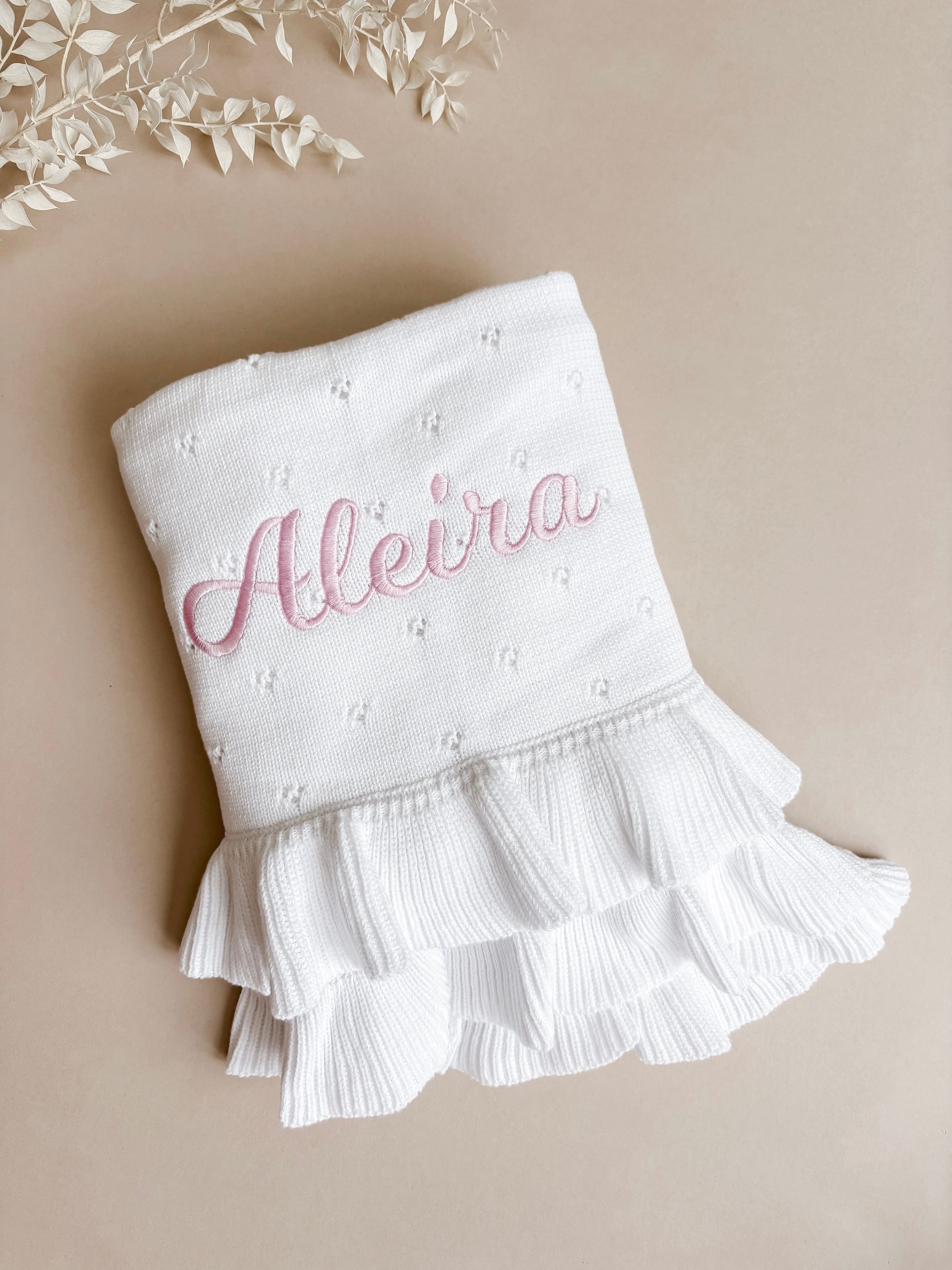 personalised baby blanket - pointelle