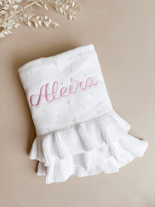 personalised baby blanket - pointelle