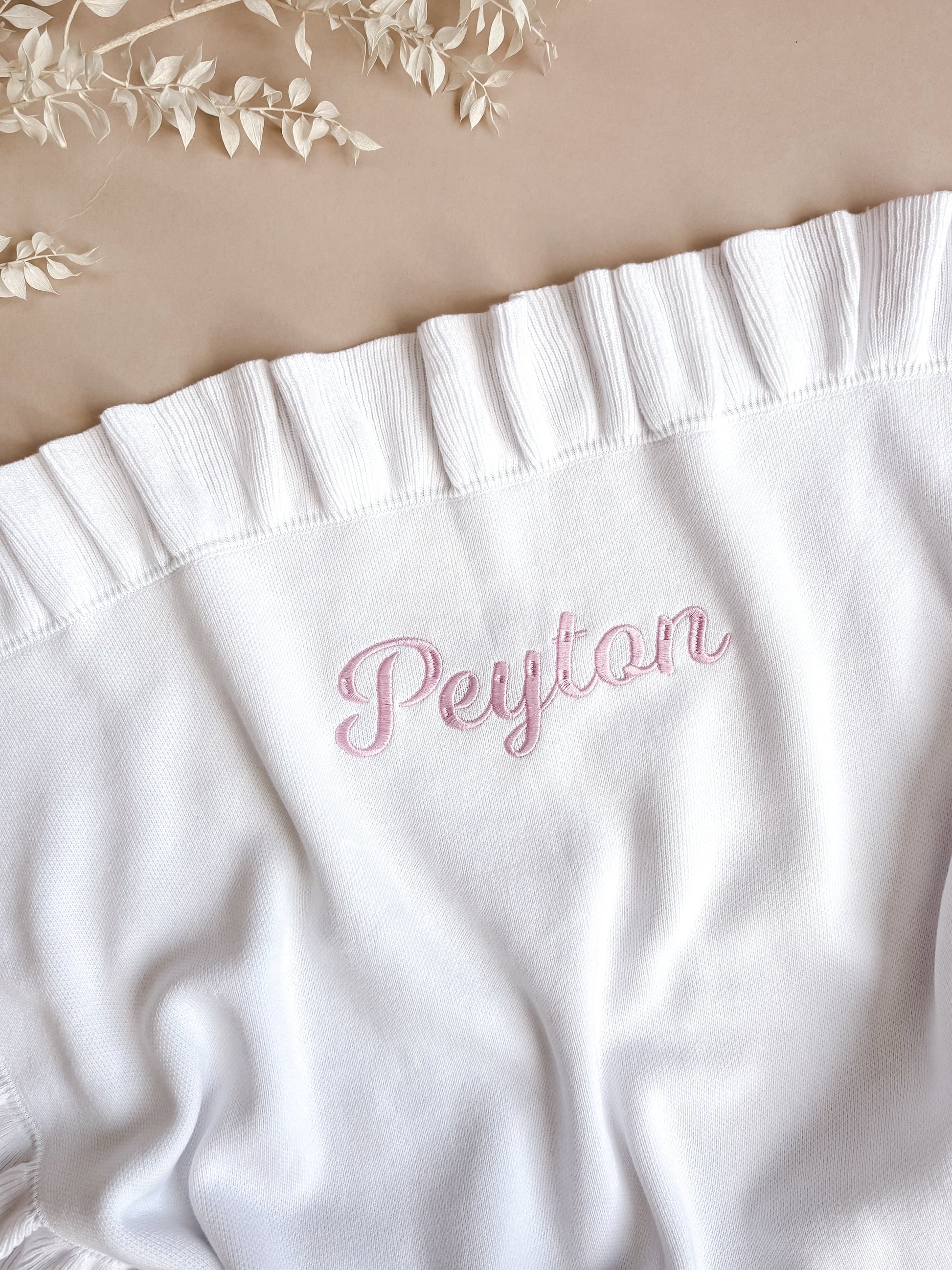 personalised baby blanket - white