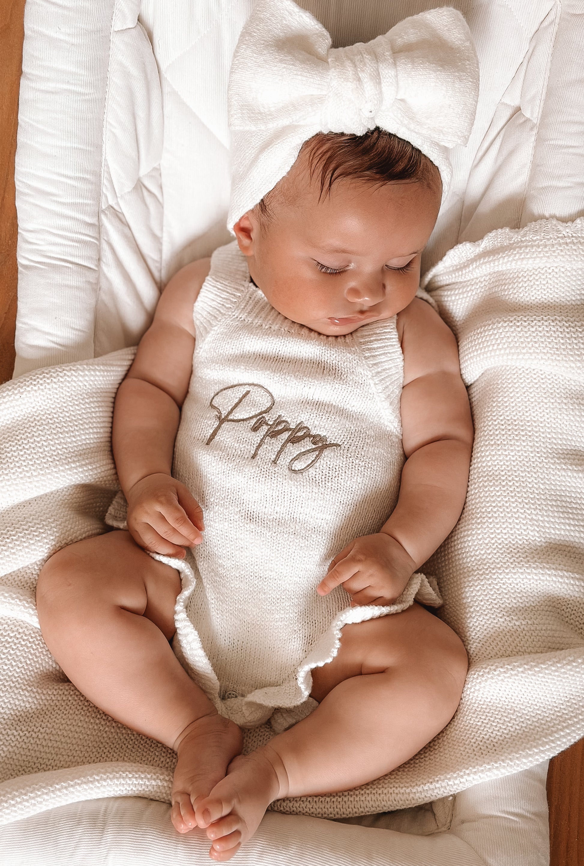 personalised baby clothes - name frill knitted romper2