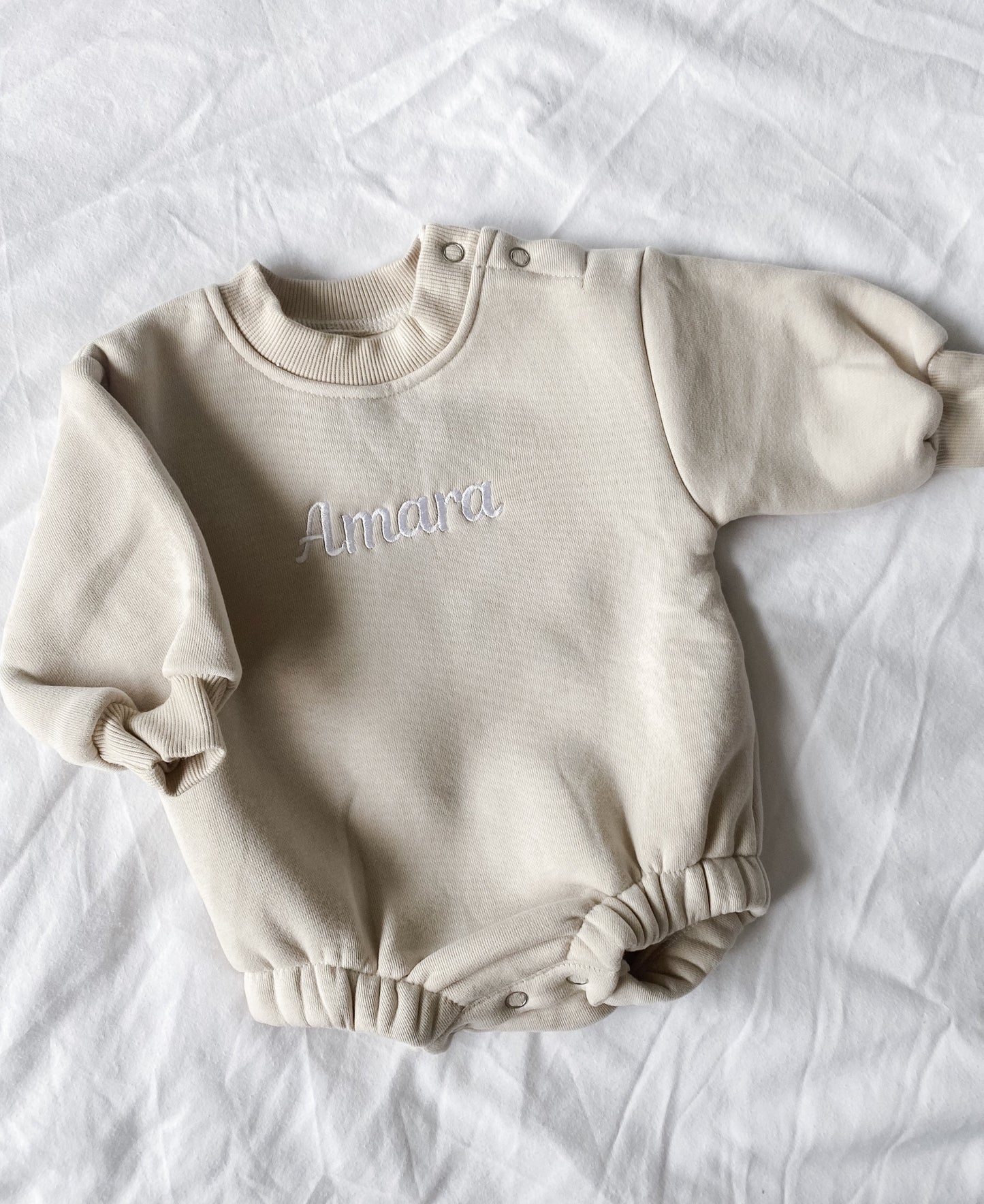 Personalised Baby Sweater Romper | Oat