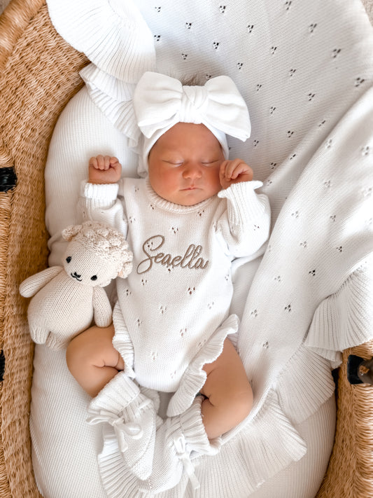 personalised baby clothes - pointelle romper