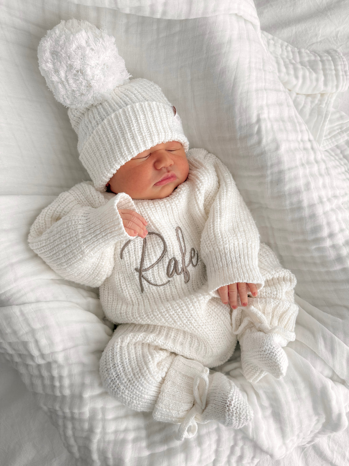 personalised baby outfit set - full length knit romper